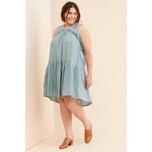 Anthropologie Aida Embroidered Mini Dress size 1X